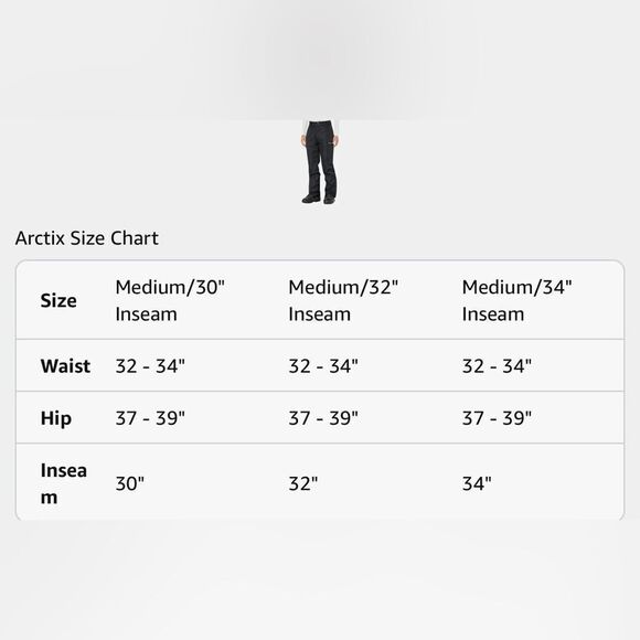 Arctix Men's Essential Snow Pants 32-34 waist 32 inseam - Picture 4 of 7